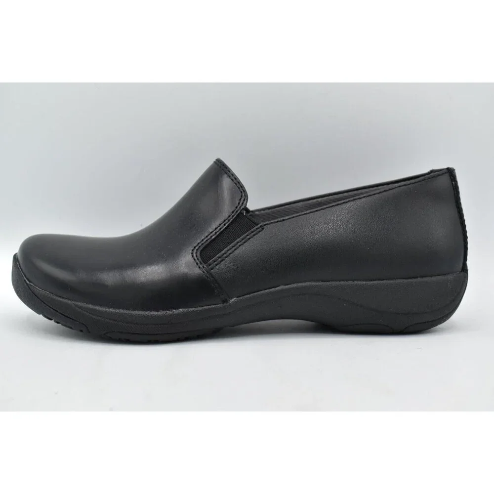 Dansko‎ Womens EU 38 US 7.5-8 Nora Black Leather Slip On Loafers Shoes Clogs